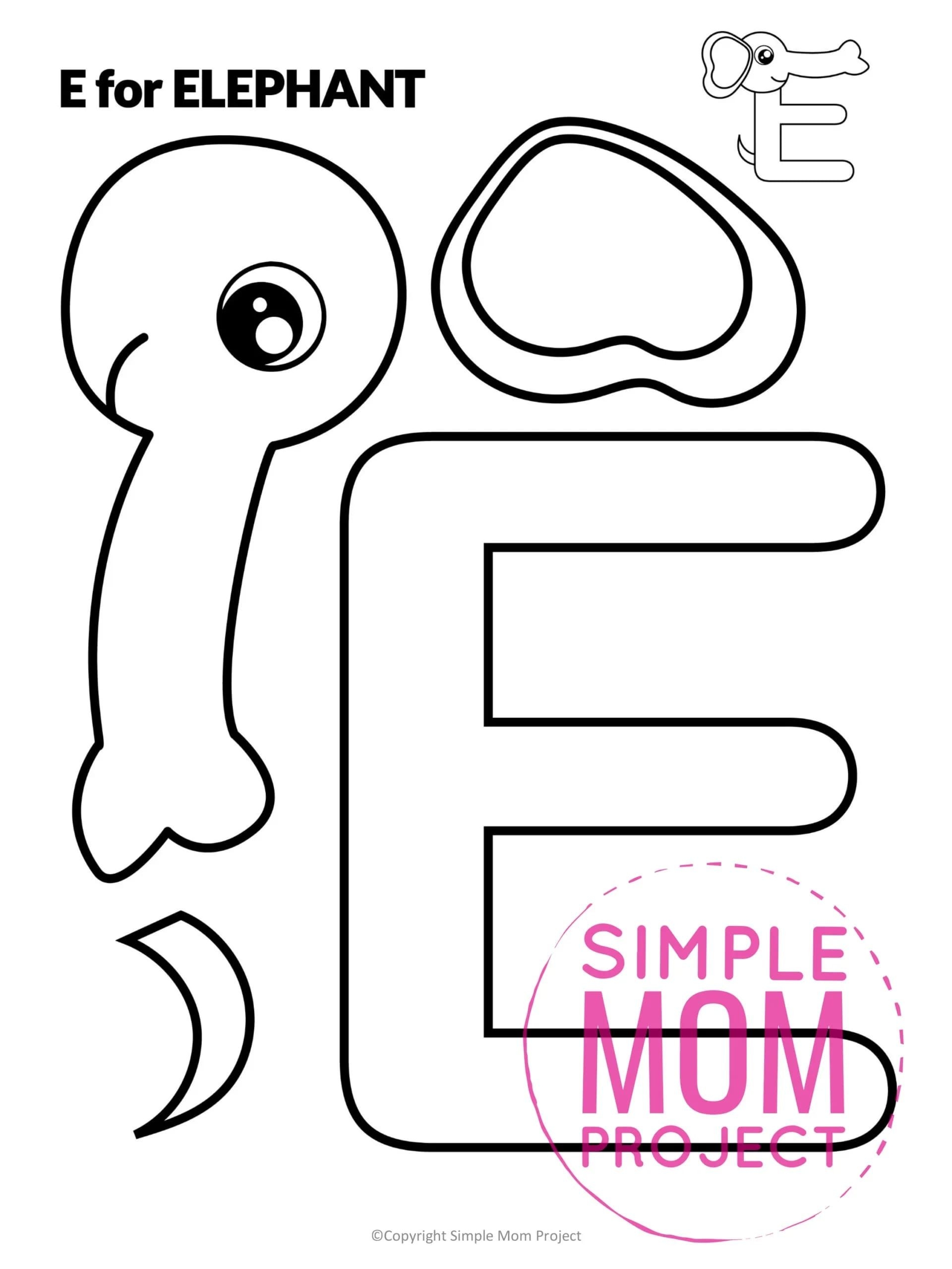Free Printable Letter E Craft Template Letter E Craft Preschool 