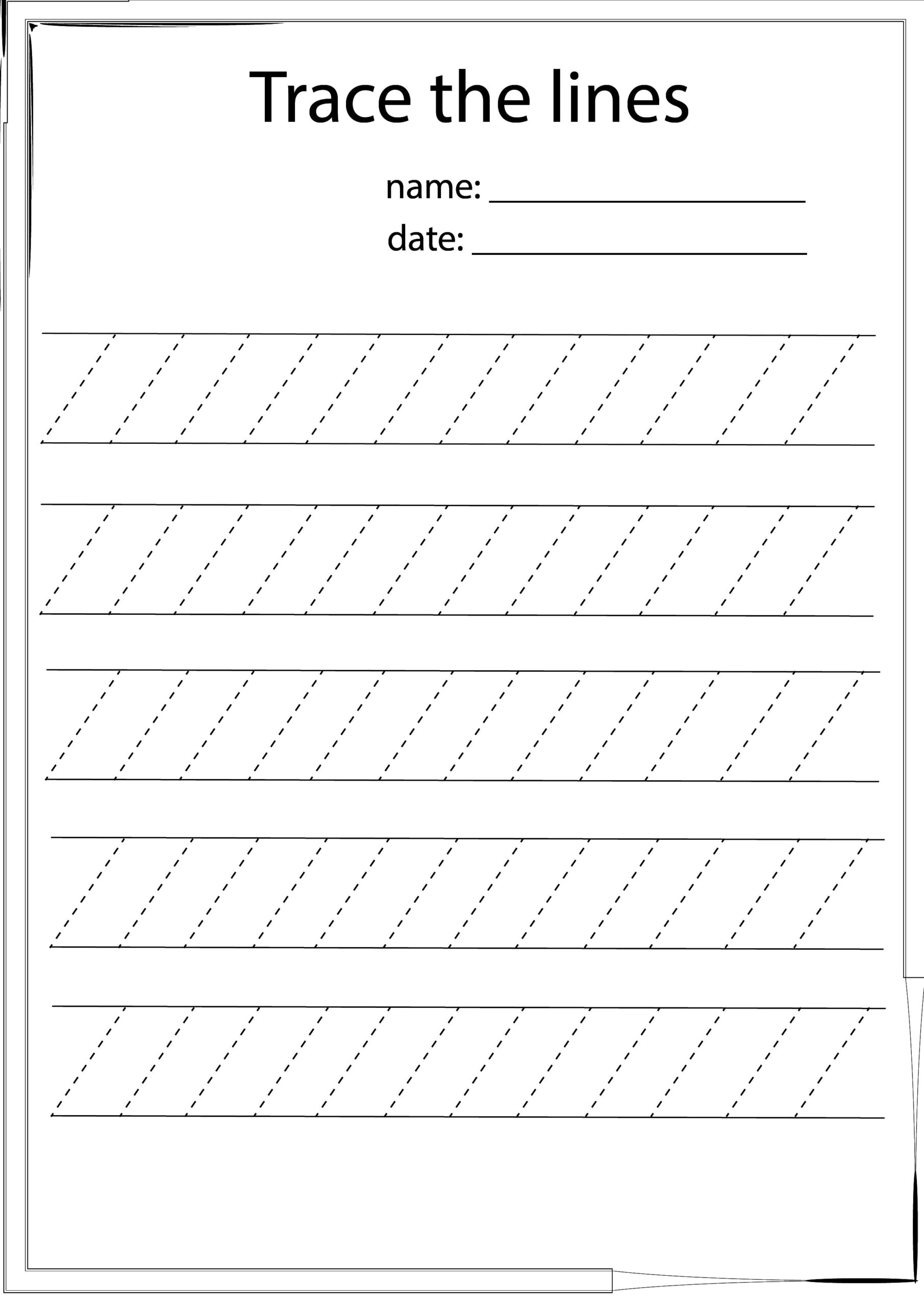 Free Printable Line Tracing Worksheets
