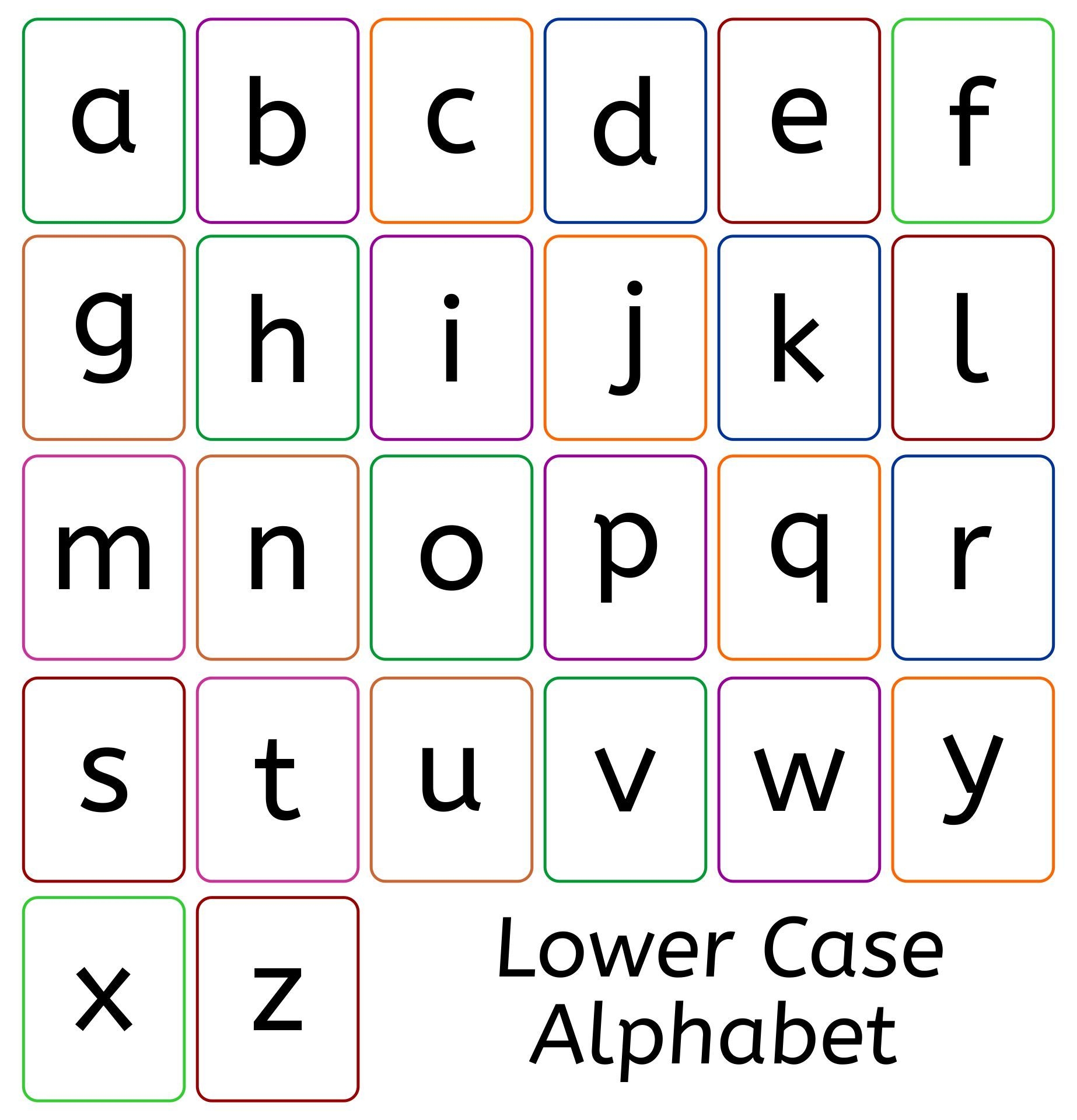 Free Printable Lower Case Letters