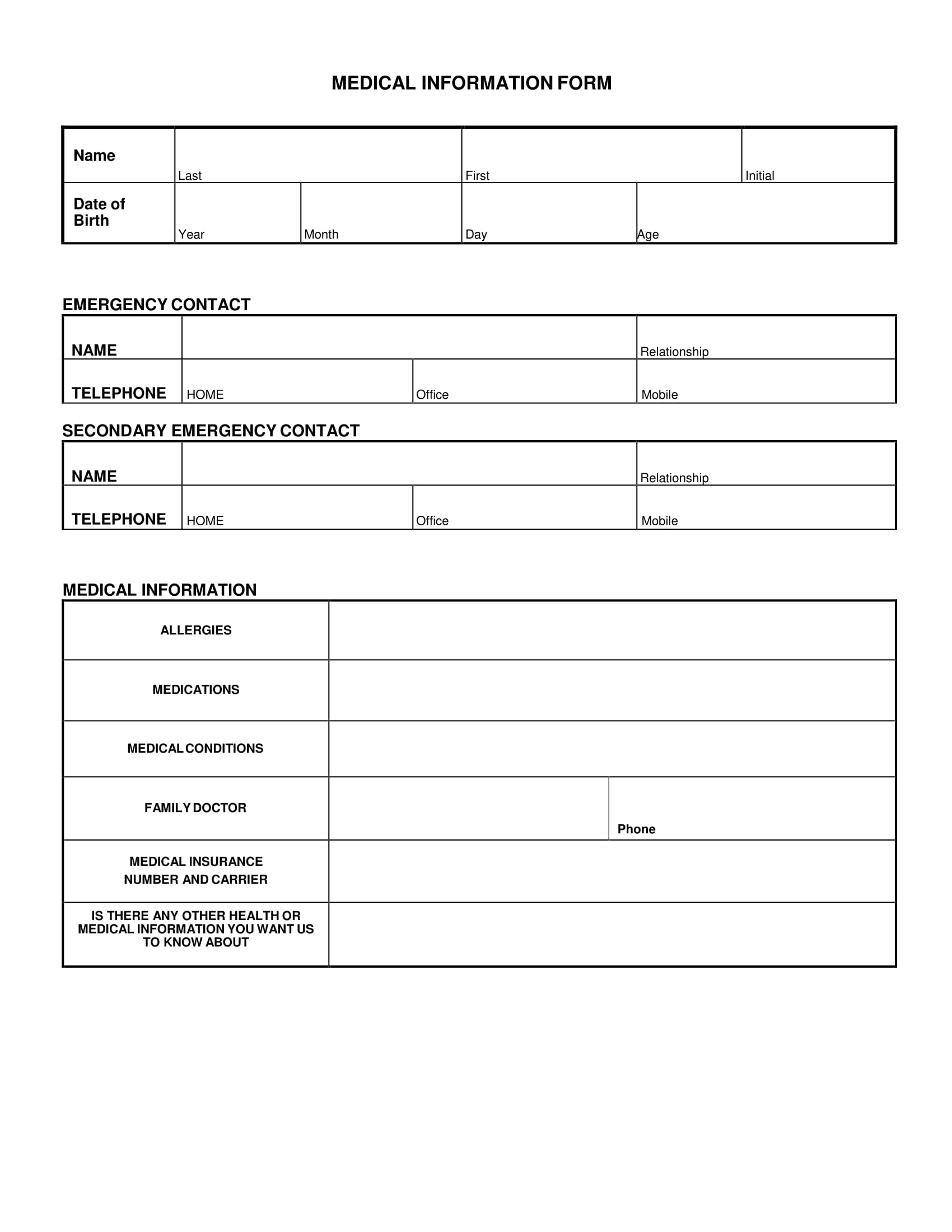 Free Printable Medical Office Forms Printable Forms Free Online