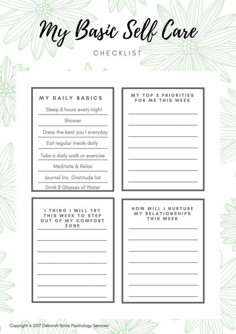 Free Printable Mental Health Worksheets