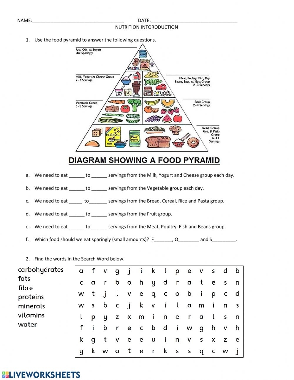 Free Printable Nutrition Worksheets For Adults Printable Worksheets