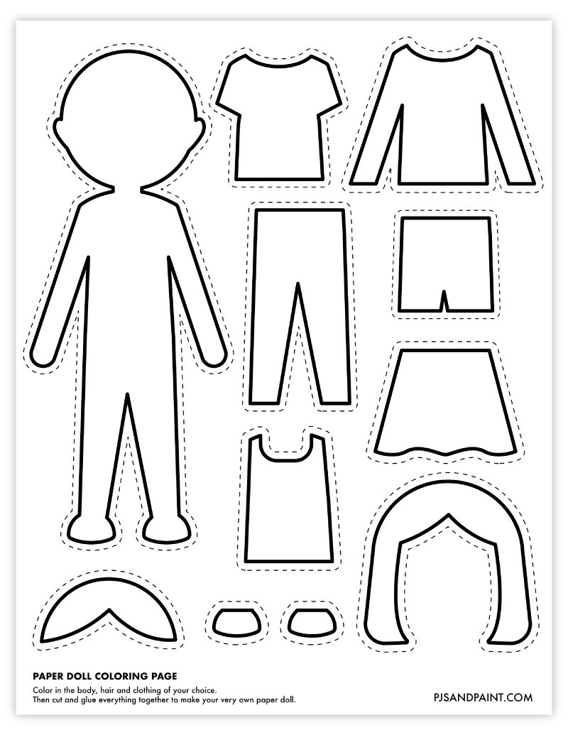 Free Printable Paper Doll Template Printable Online