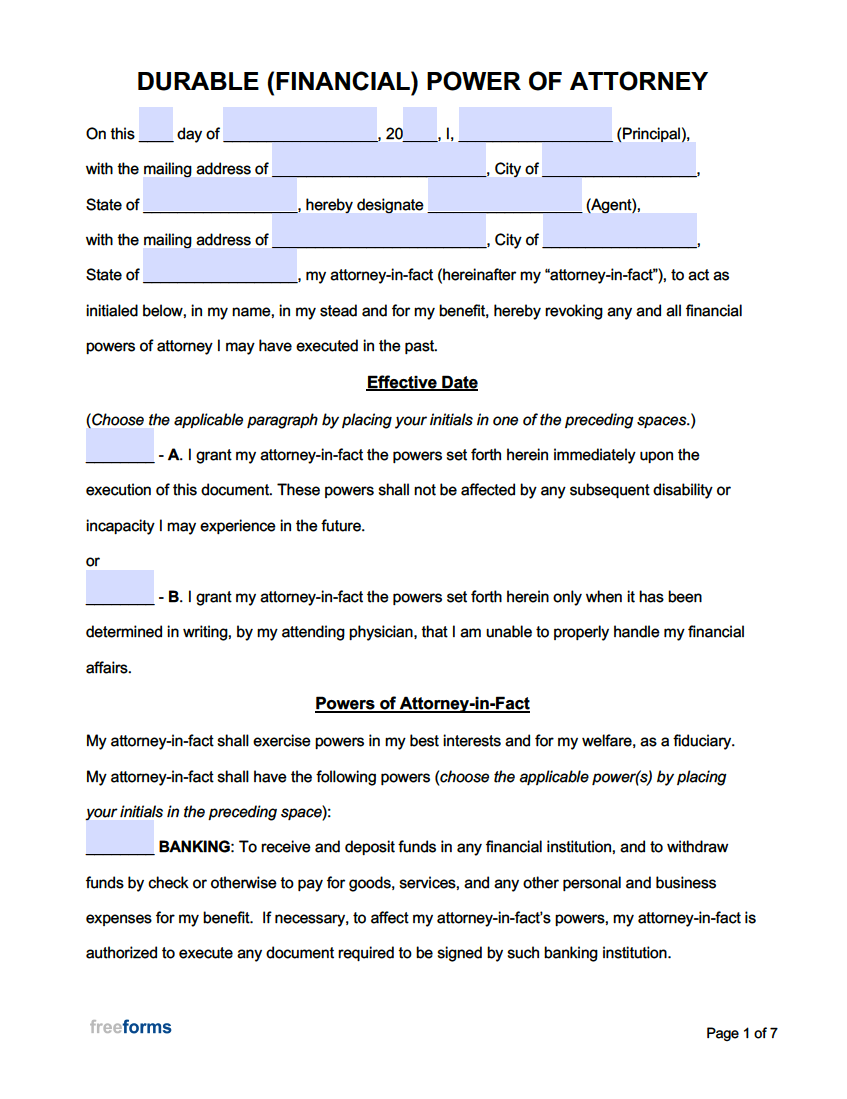 Free Printable Power Of Attorney Form Colorado Printable Forms Free 