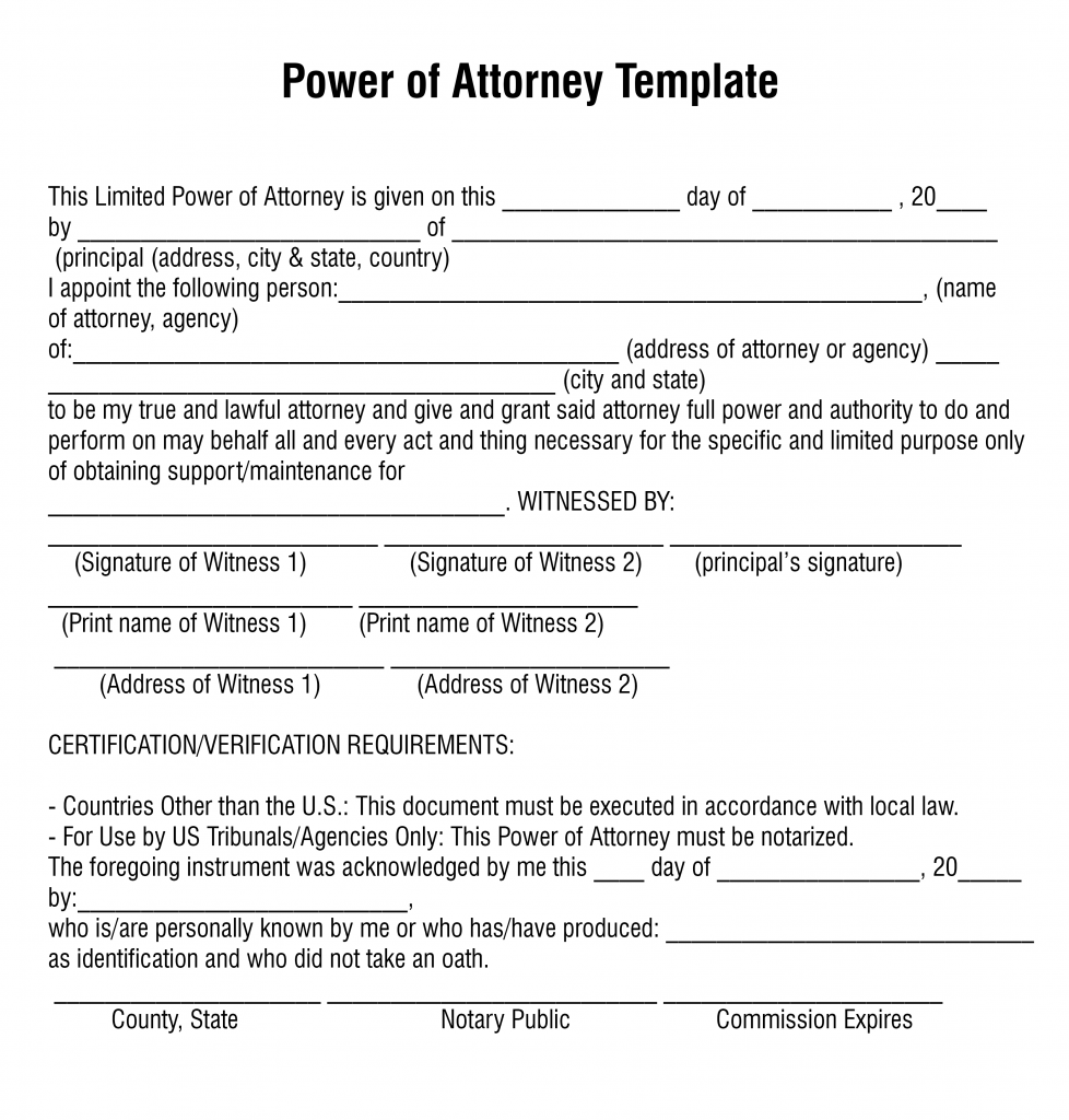 Free Printable Power Of Attourney Form Printable Forms Free Online Free Printable Power Of Attourney Form Printable Forms Free Online