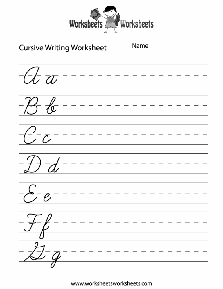 Free Printable Practice Cursive Writing Worksheet