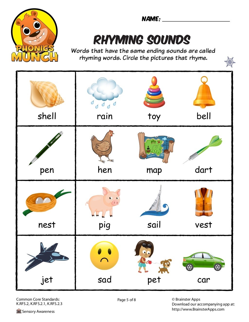 Free Printable Rhyming Worksheets