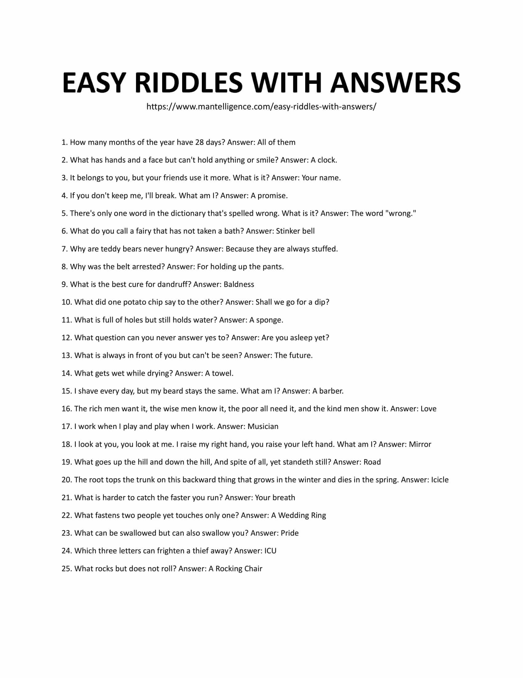 Free Printable Riddles With Answers Worksheets ESL Vault 47 OFF Free Printable Riddles With Answers Worksheets ESL Vault 47 OFF
