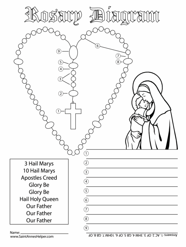 Free Printable Rosary Worksheets