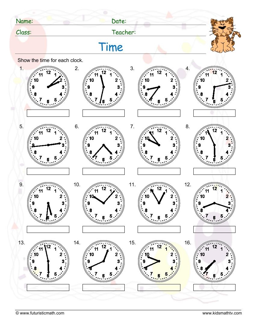 Free Printable Telling Time Practice