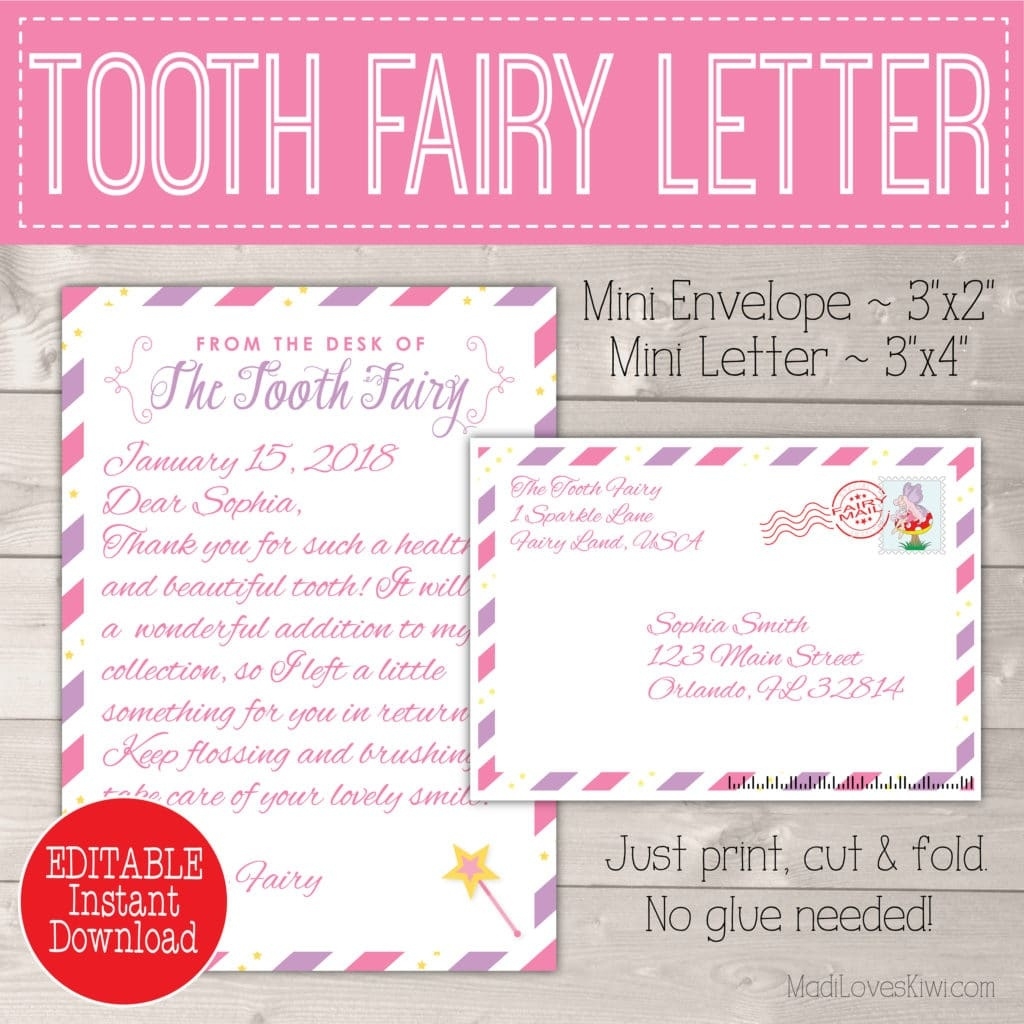 Free Printable Tooth Fairy Letter And Envelope Printable Word Searches