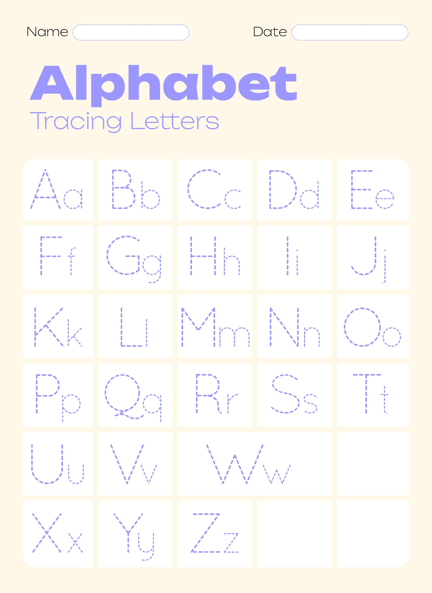 Free Printable Trace Alphabet Letters