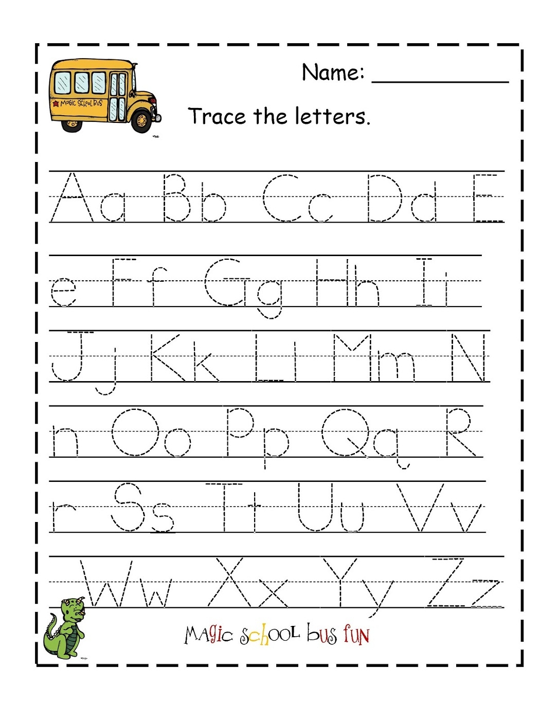 Free Printable Tracing Alphabet Sheets