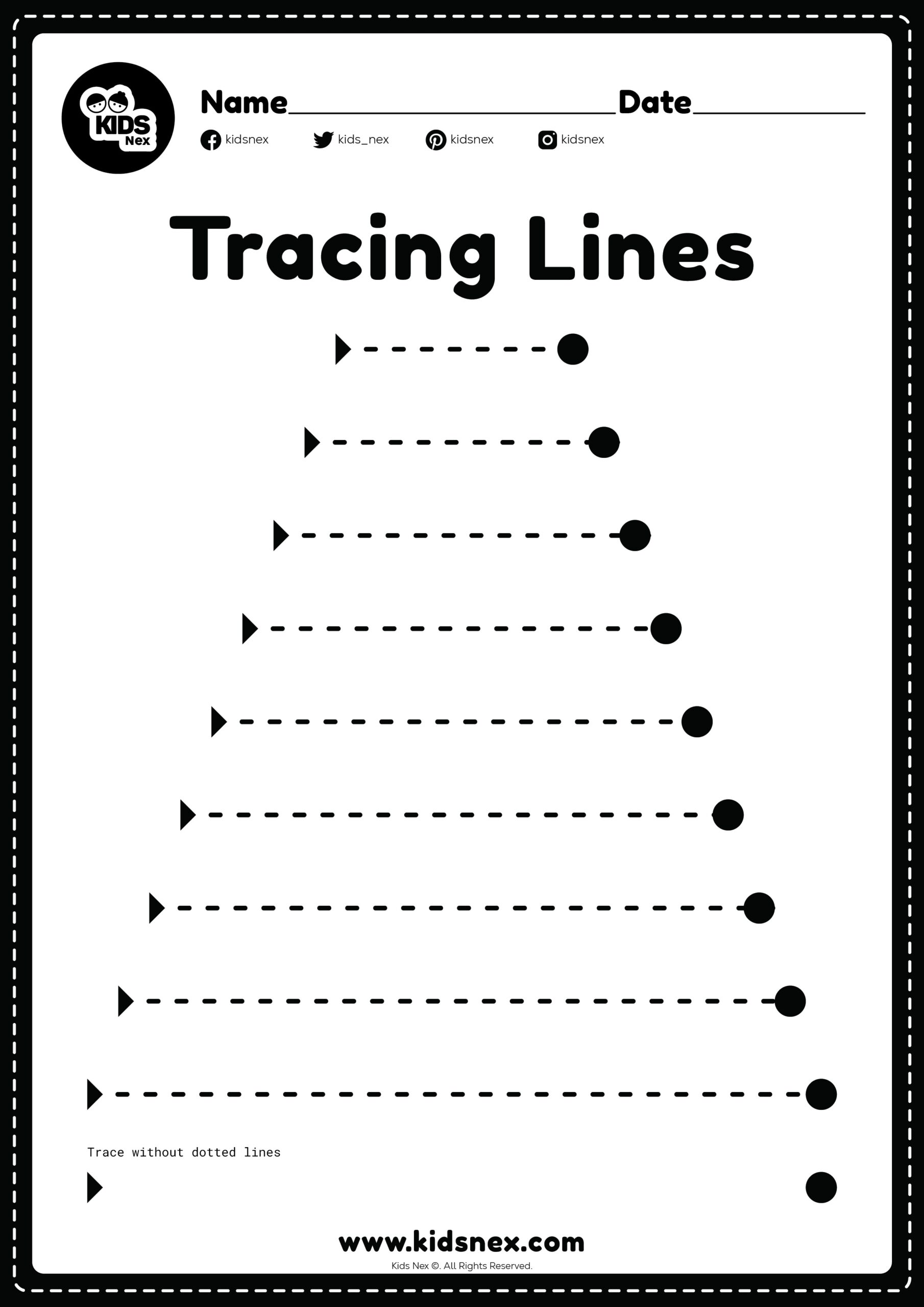 Free Printable Tracing Lines Worksheet Free Printable Tracing Lines Worksheet