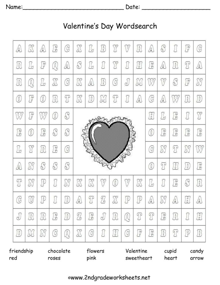 Free Printable Valentine 39 s Day Worksheets
