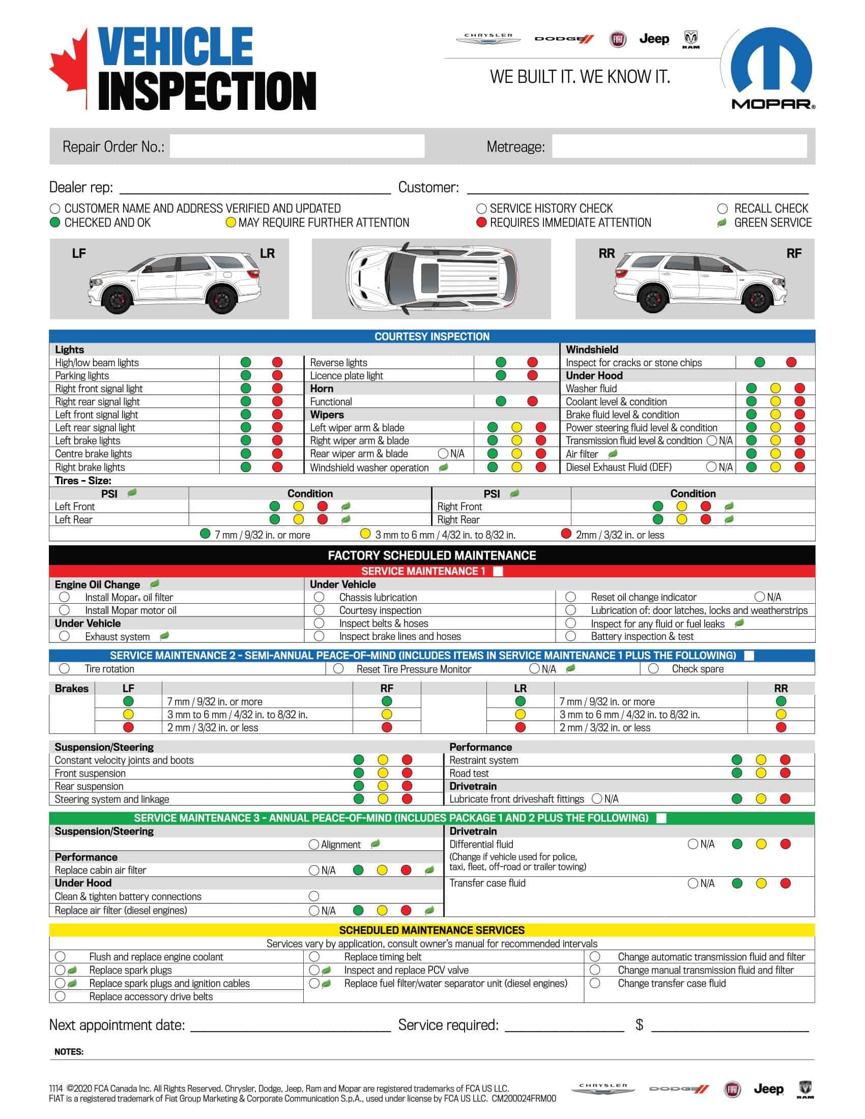 Free Printable Vehicle Inspection Form Templates PDF Word Editable