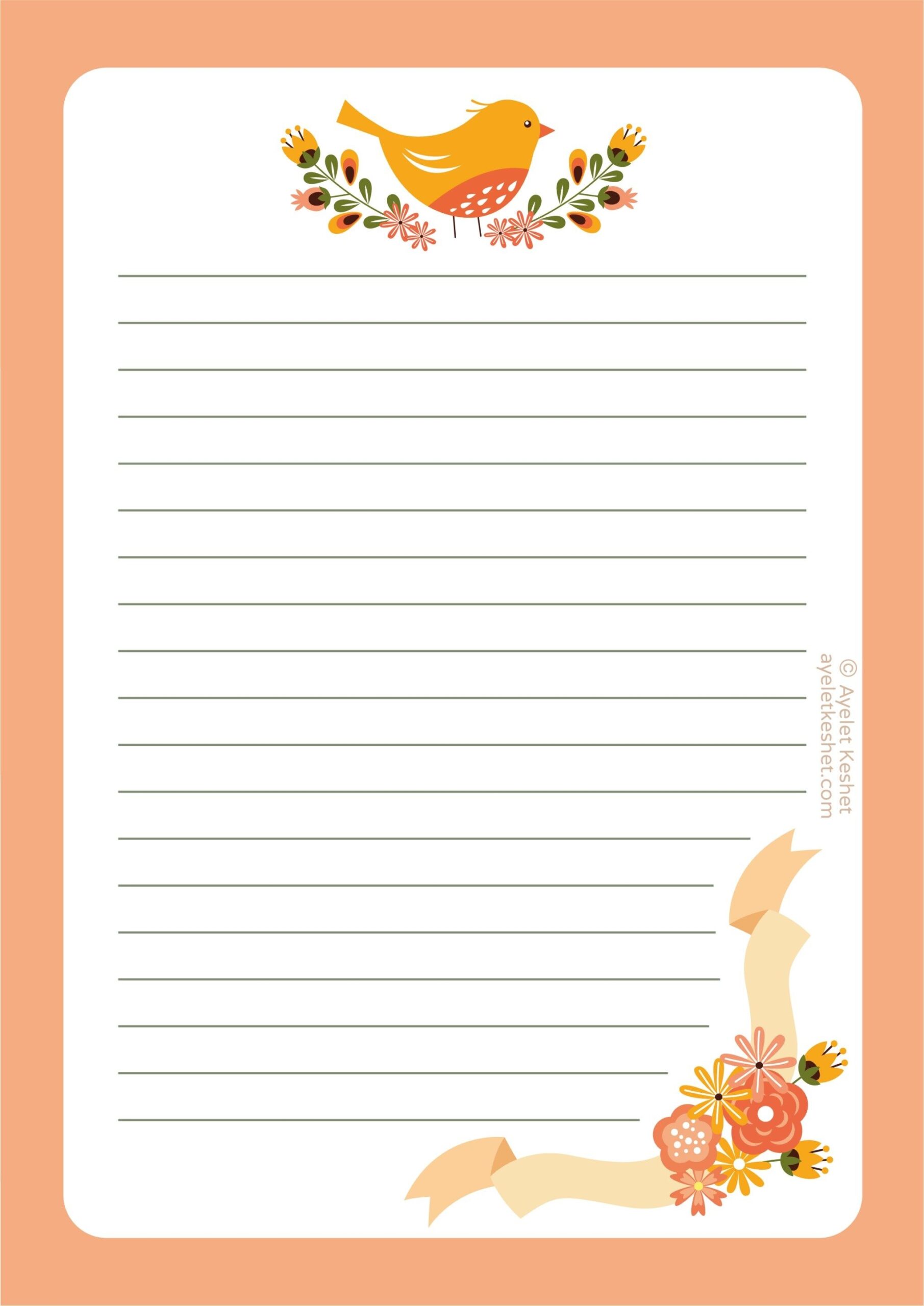 Free Printable Writing Paper Letter Paper stationery With Cute And 