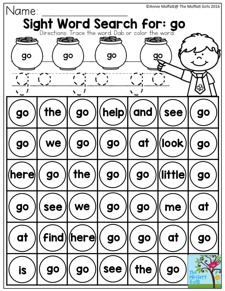 Free Sight Word Worksheets