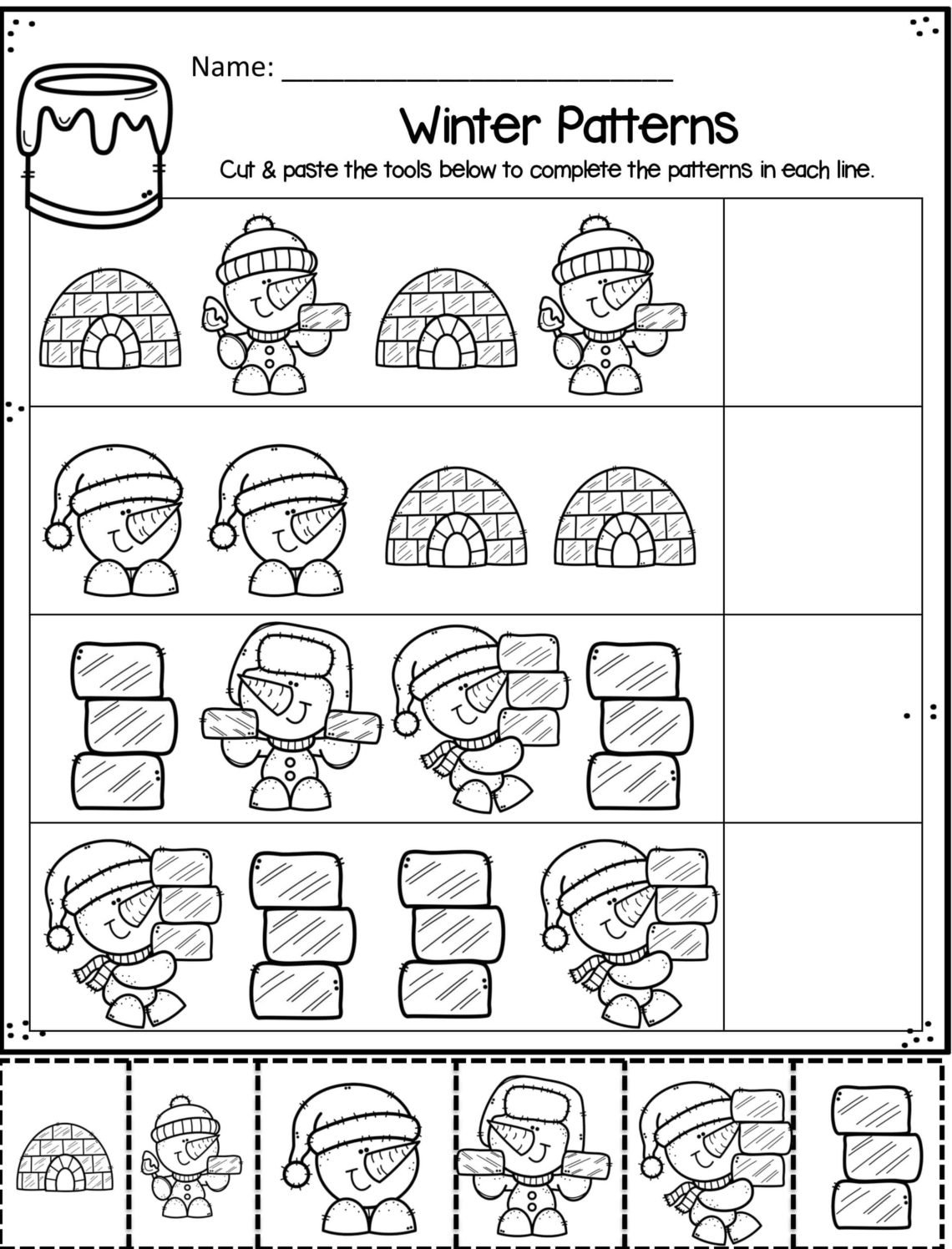 FREE Winter Worksheets For Preschoolers