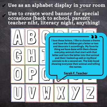 Full Page Letter Printable Sheets Printable Bulletin Board Letters A Z