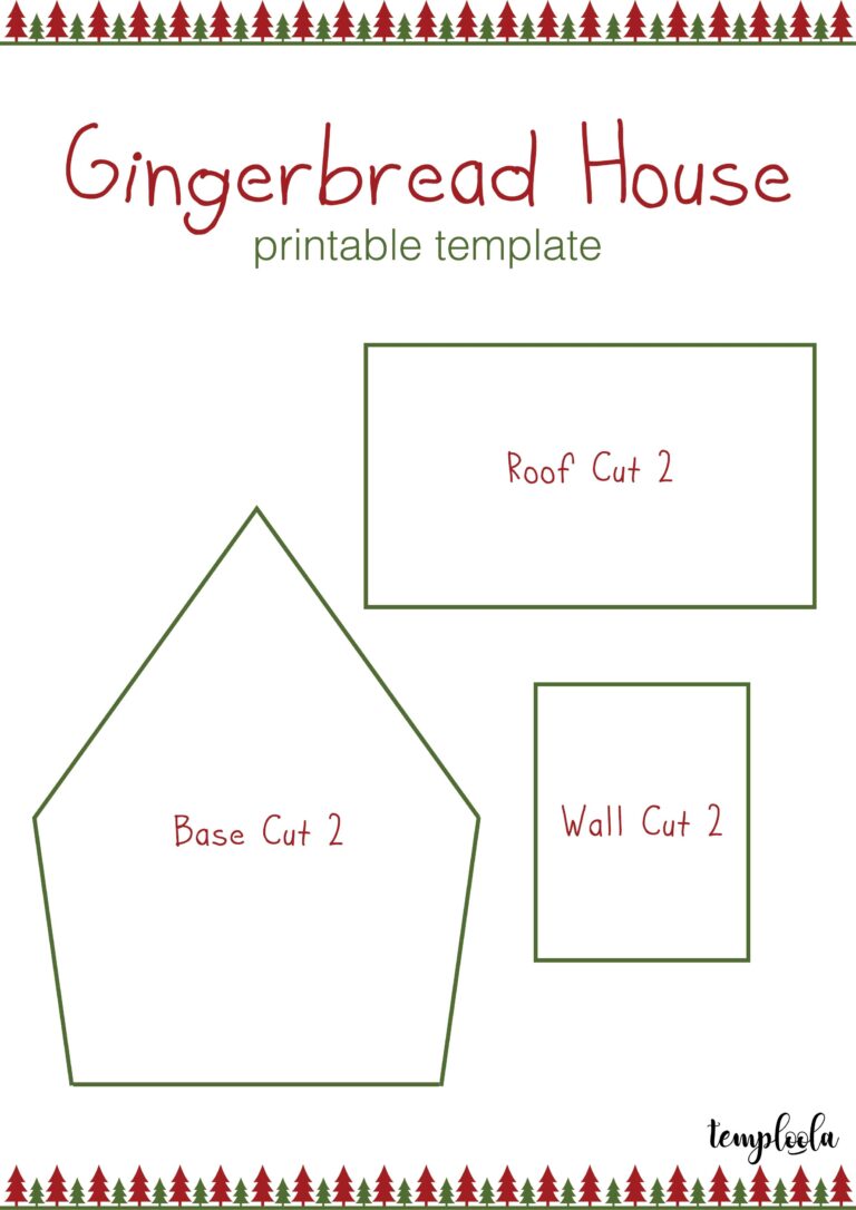 Gingerbread House Template Free Printable Christopher J Chen