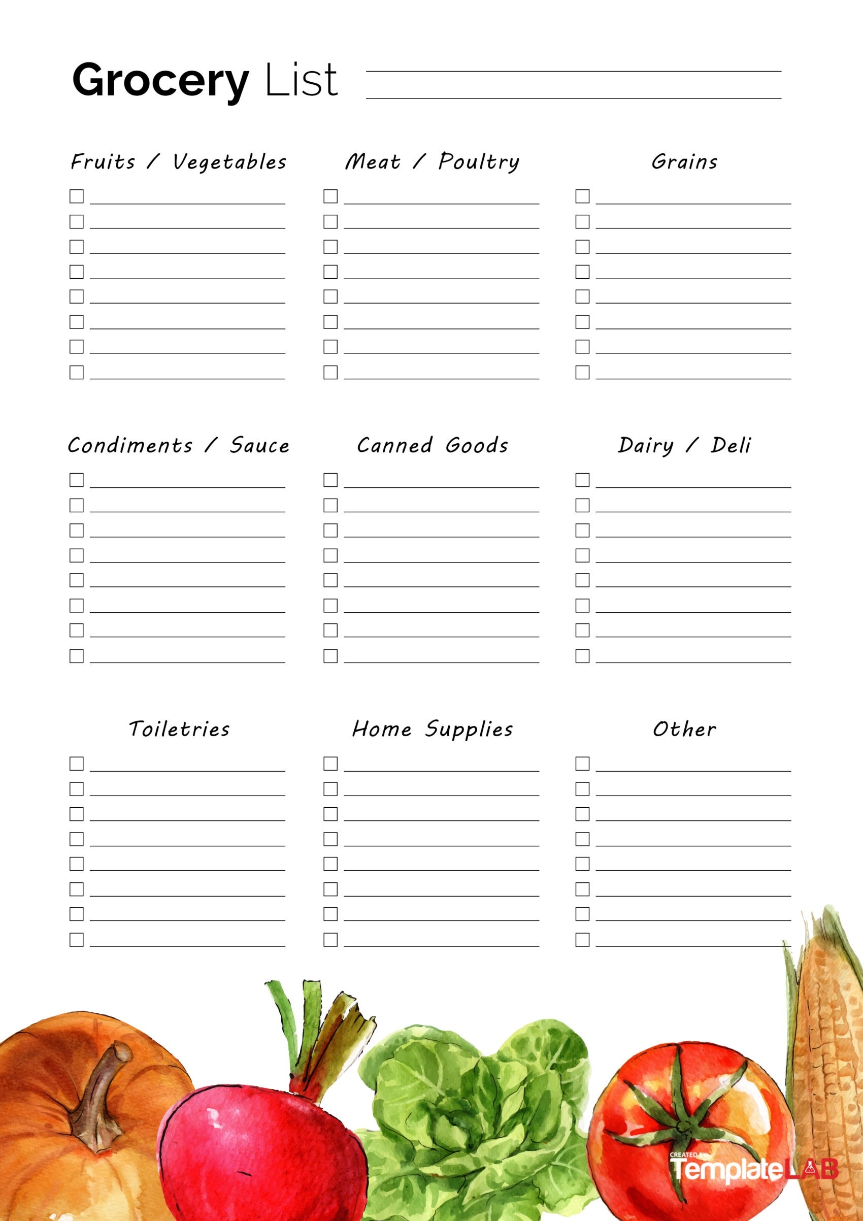 Grocery List Template Printable Grocery List Template Printable