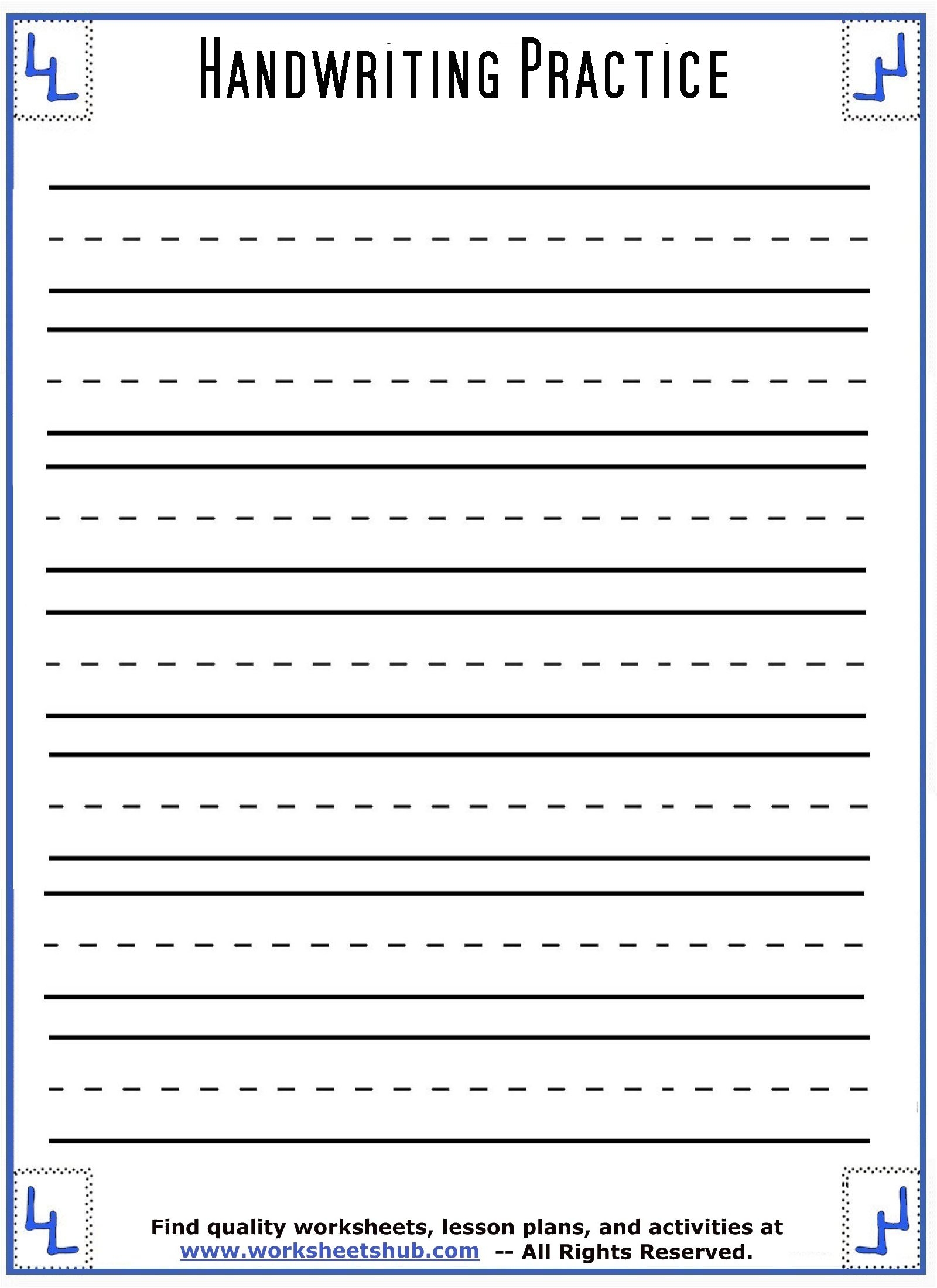 Handwriting Free Printable Worksheets