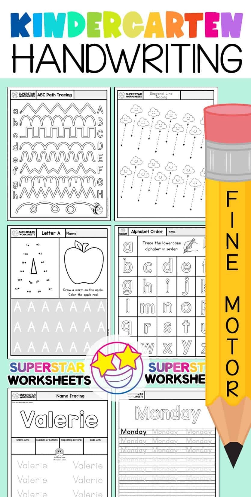 Handwriting Worksheets For Kindergarten Free Printable Printable Word 