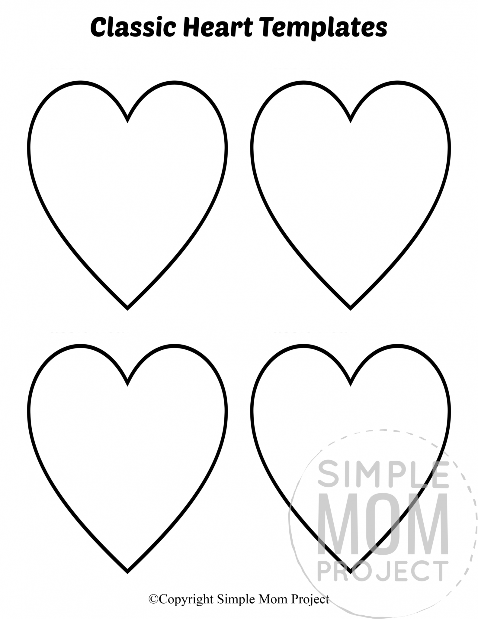 Heart Shape Template Printable