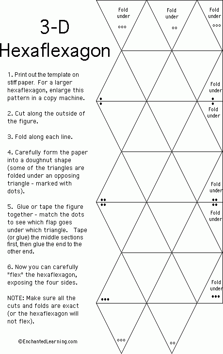 Hexaflexagon Template EnchantedLearning