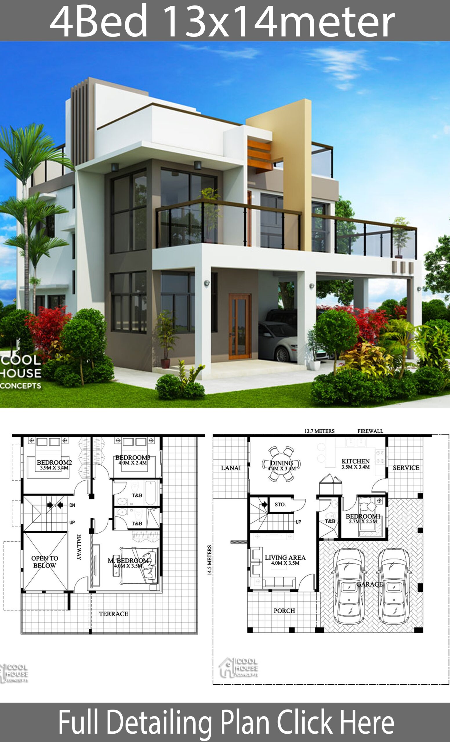 Home Design Plan 13x14m With 4 Bedrooms Home Ideas Home Design Plan 13x14m With 4 Bedrooms Home Ideas
