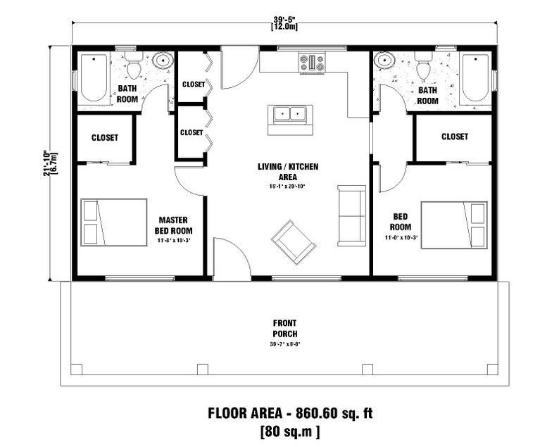 House Floor Plans 2 Bedroom 2 Bath