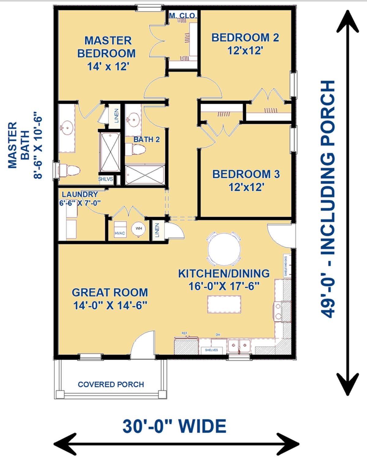 House Plan 3 Bedroom 2 Bathroom House Plans