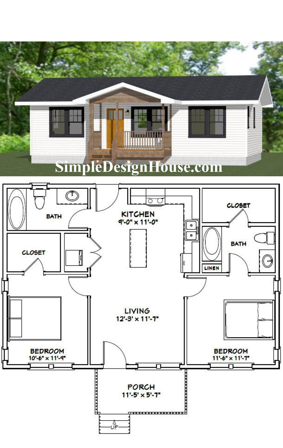 House Plans 1000 Sq Ft 2 Bdrm 2 Baths Little House Plans Small