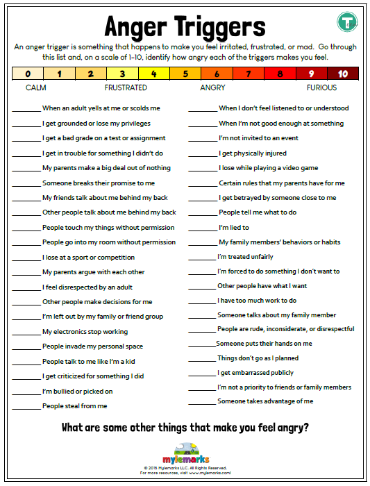 Identifying Triggers Worksheet For Adults Identifying Triggers Worksheet For Adults