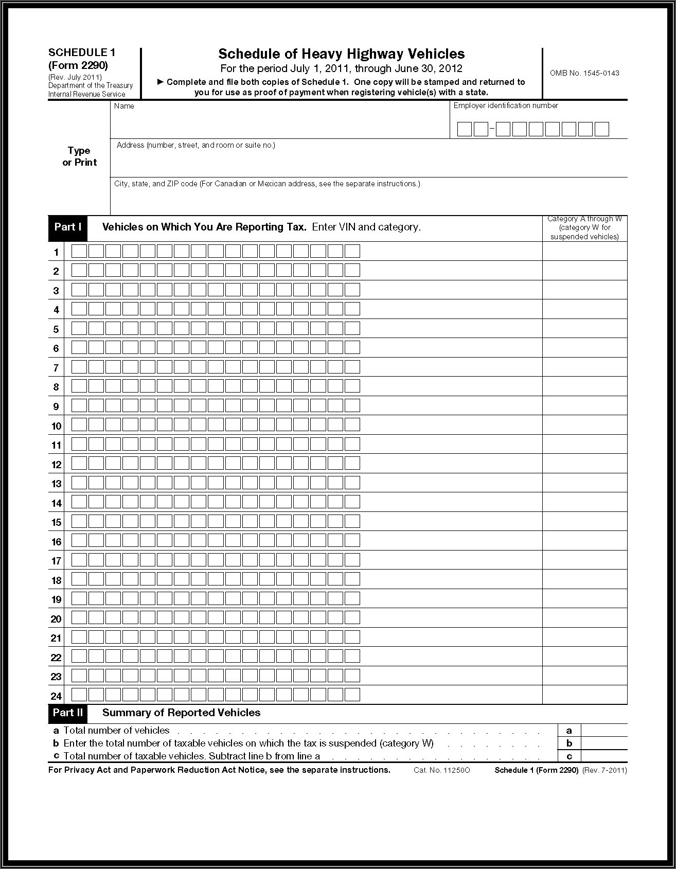 Irs Form 2290 Printable 2024