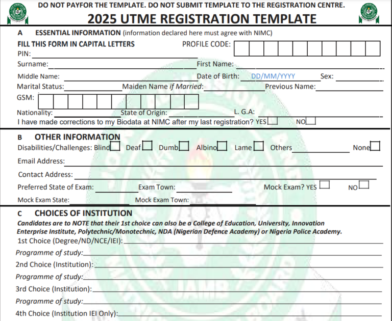 JAMB Registration 2025 2026 UTME Form Dates JAMB Registration 2025 2026 UTME Form Dates