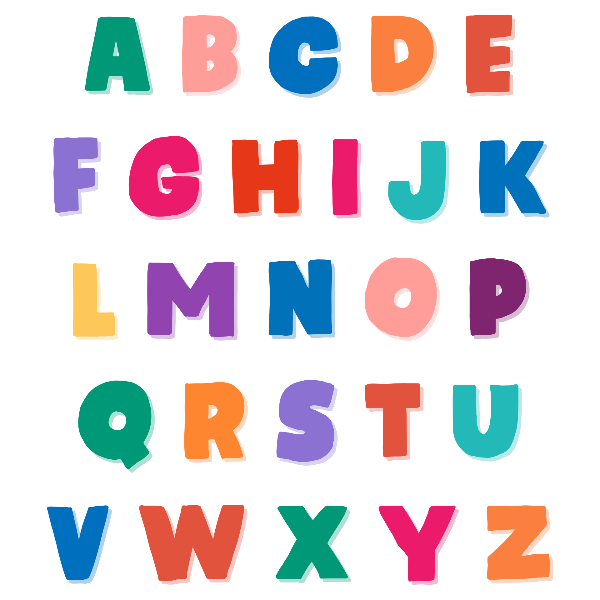 Large Colored Letters 10 Free PDF Printables Printablee