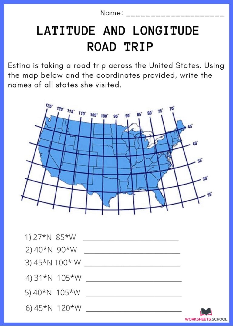 Latitude And Longitude Worksheets