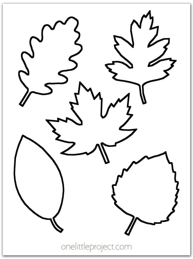 Leaf Template Free Printable Leaf Outlines One Little Project