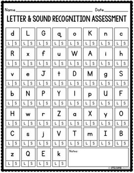 Letter And Sound Recognition Assessment FREEBIE By COACHING LITTLE MINDS