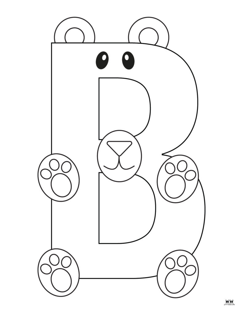 Letter B Printable Coloring Pages 2025 