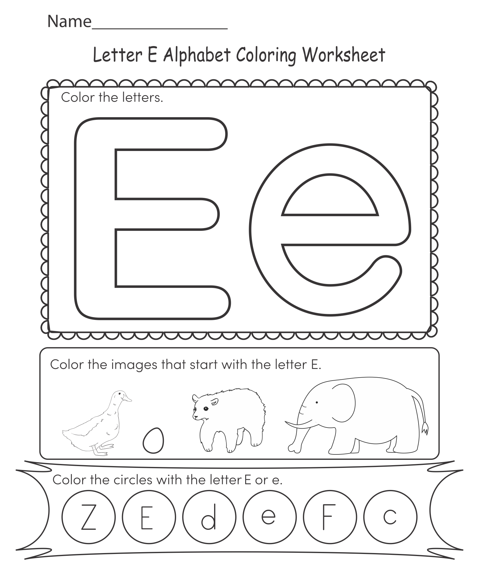 Letter E Worksheets Free 10 Free PDF Printables Printablee