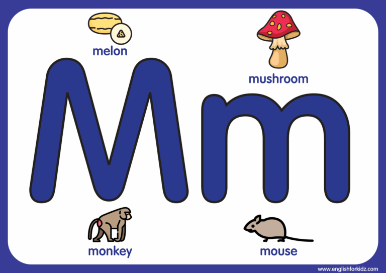 Letter M Worksheets Flash Cards Coloring Pages