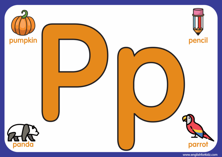 Letter P Worksheets Flash Cards Coloring Pages