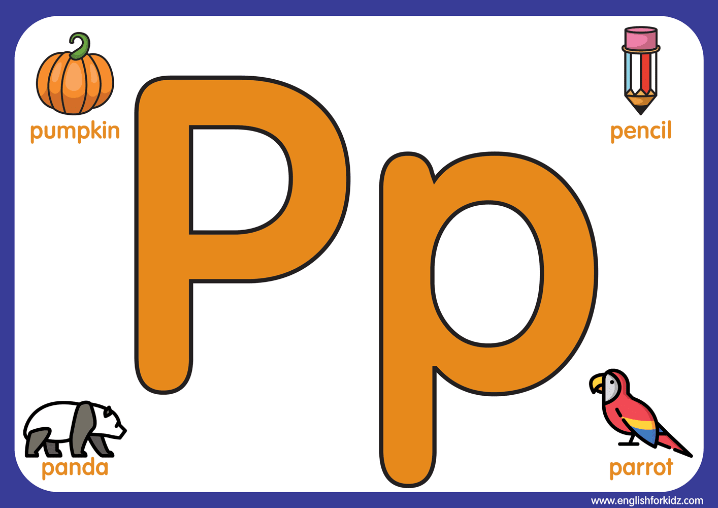 Letter P Worksheets Flash Cards Coloring Pages