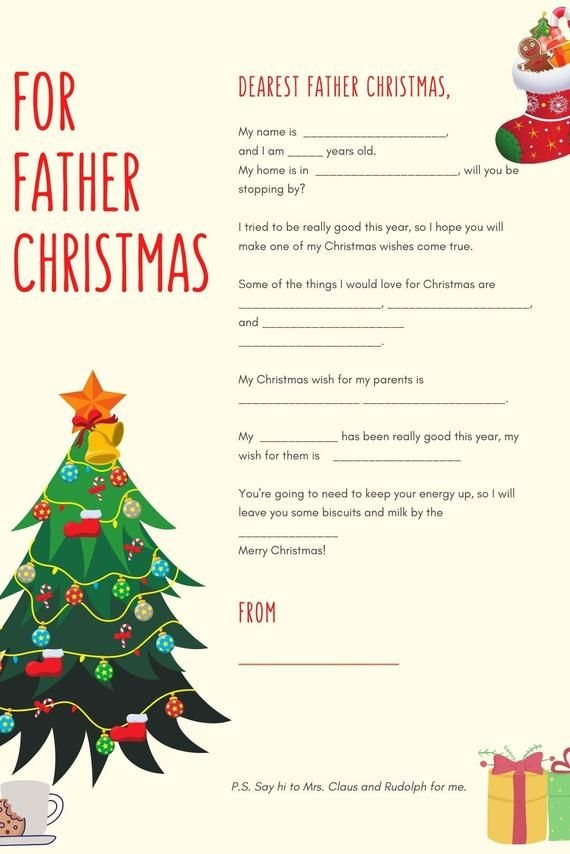 Letter To Father Christmas Printable Letter To Father Christmas Printable