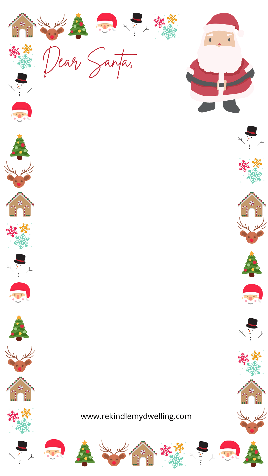 Letter To Santa Free Printable Template