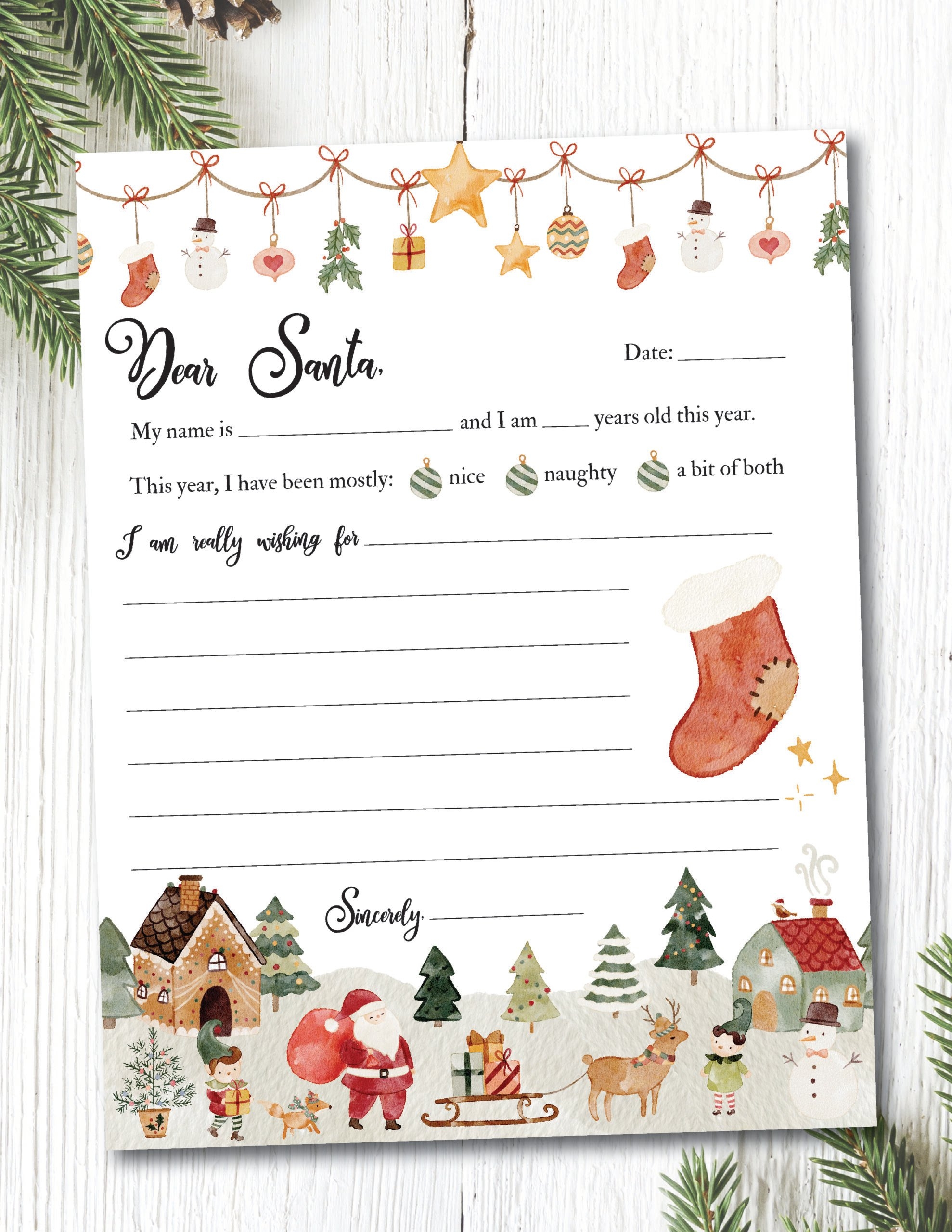 Letter To Santa Template Free Printable Home Sweet Farm Home Letter To Santa Template Free Printable Home Sweet Farm Home