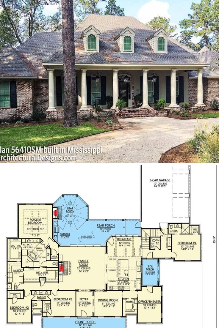 Luxurious Acadian Home With 5 Bedrooms And Optional Bonus Room Floor Plan Luxurious Acadian Home With 5 Bedrooms And Optional Bonus Room Floor Plan